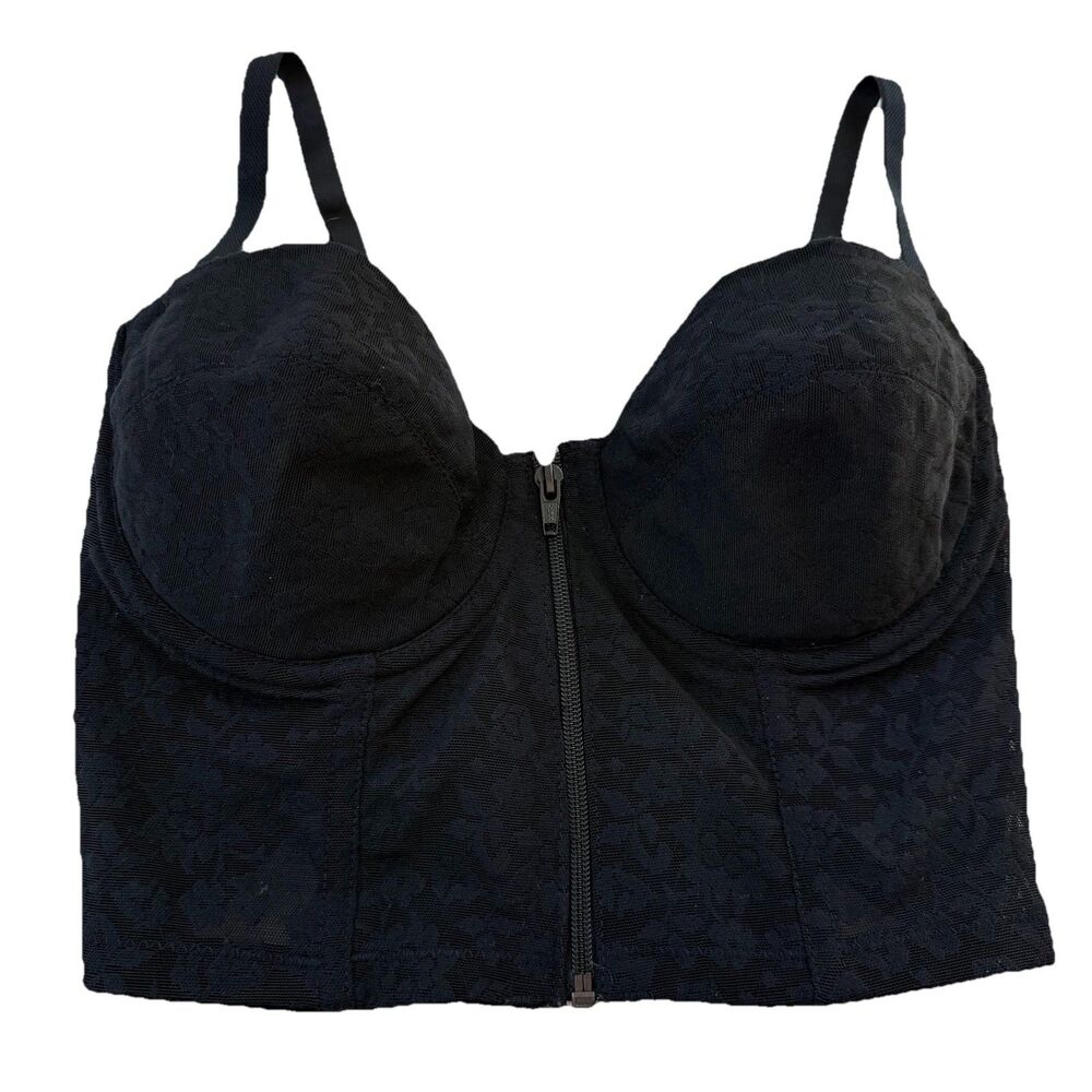 Vintage Victorias Secret Gold Label Black Lace Corset Bustier Top 36C USA Made